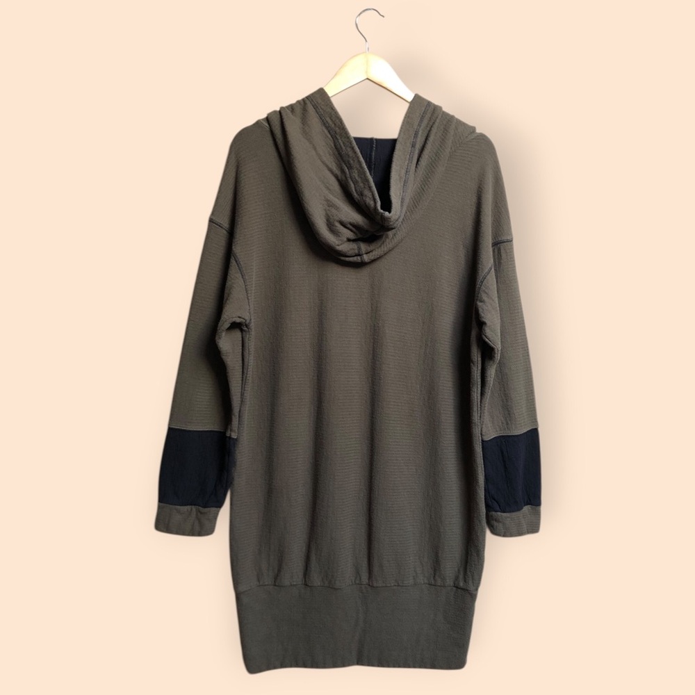 Free People Movement Oversized Long Length Hooded Sweatshirt Olive Women’s Large - Picture 8 of 13